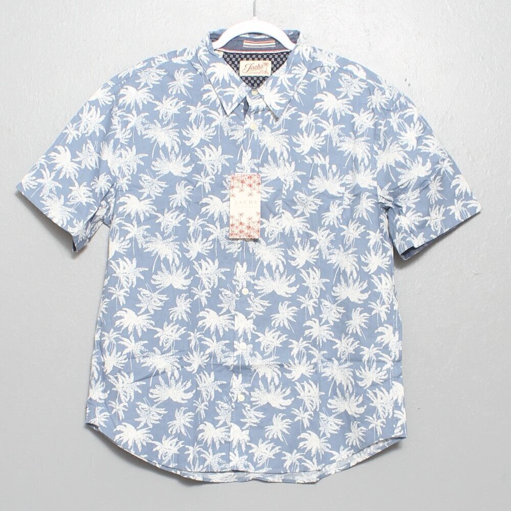 Jachs New York nwt blue white tropical cotton button up short sleeve